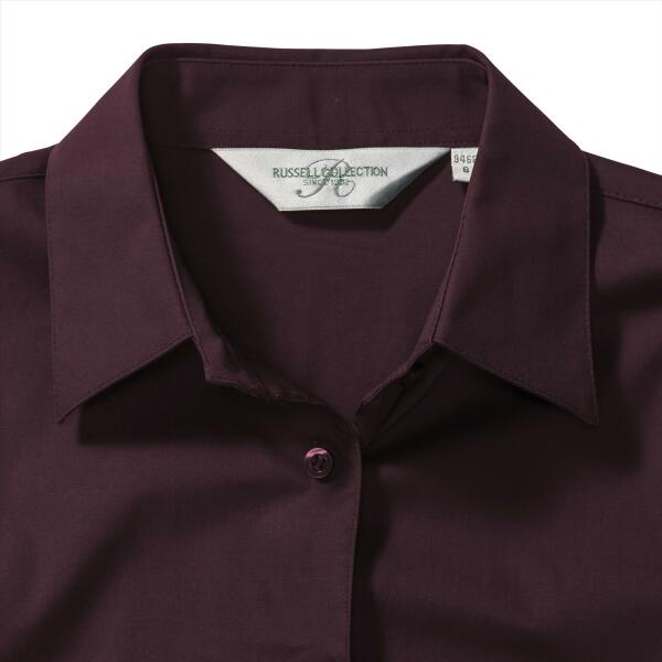 RUS Ladies ¾ sl. Fitted Stretch Shirt, Port, S