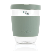 Ukiyo borosilicaat glas met siliconen deksel en sleeve, groen
