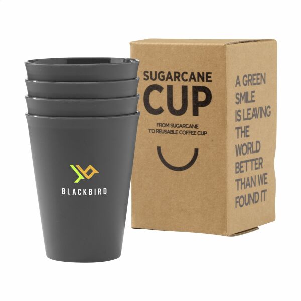 Herbruikbare koffiebeker | Bio suikkerriet | Drinkbeker te bedrukken - Grijs