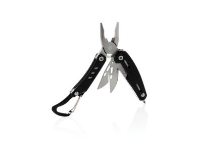 Solid mini multitool met karabijnhaak, zwart Solid mini multitool met karabijnhaak, zwart