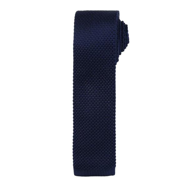 Slim Knitted Tie, Navy, ONE, Premier