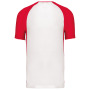 Tweekleurig sport-t-shirt unisex White / Red 4XL