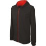 Kindersweatvest met capuchon Black / Red 12/14 jaar