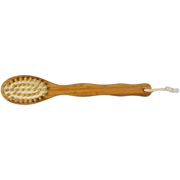 Orion 2-function bamboo shower brush and massager - Natural