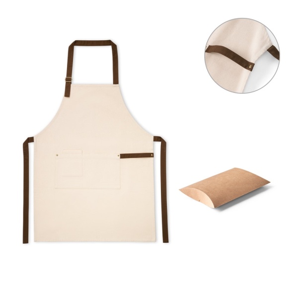 HOLM. 100% katoenen canvas schort (320 g/m²) met metalen details