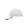 MB6197 6 Panel Double Sandwich Cap - white/black/gold-yellow - one size