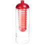 H2O Active® Treble 750 ml drinkfles en infuser met koepeldeksel - Transparant/Rood