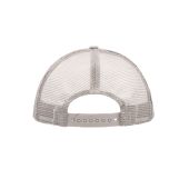 MB070 5 Panel Polyester Mesh Cap wit/lichtgrijs one size