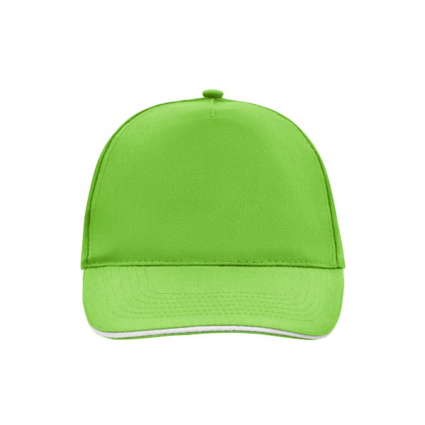 MB6552 5 Panel Promo Sandwich Cap lime/wit one size