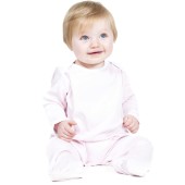 Contrast Long Sleeved Sleepsuit Pale Blue / White 0/3M