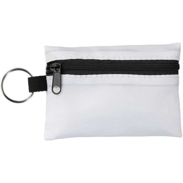 Valdemar 16-piece first aid keyring pouch - White