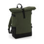 Block Roll-Top Backpack - Olive Green/Black - One Size