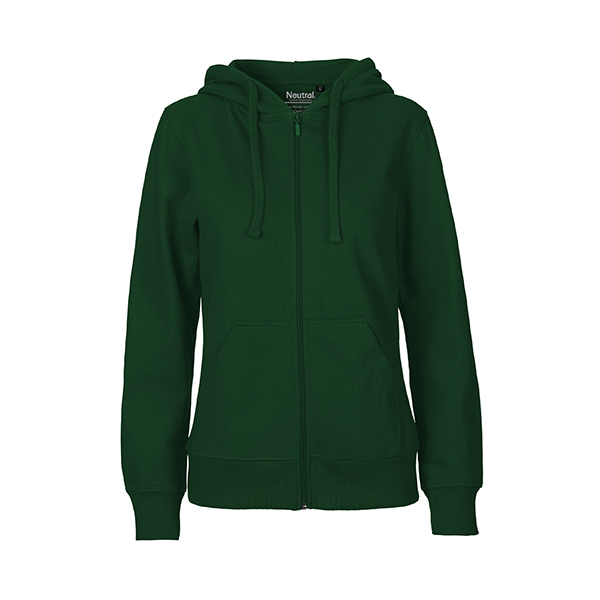 Neutral ladies zip hoodie-Bottle-Green-XXL
