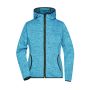 Ladies' Knitted Fleece Hoody - blue-melange/black - S