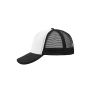 MB070 5 Panel Polyester Mesh Cap - white/black - one size