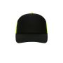 MB6550 5 Panel Retro Mesh Cap - black/neon-yellow - one size