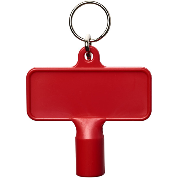 Maximilian rectangular utility key keychain  - Red