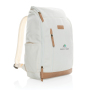 Impact AWARE™ 16 oz. recycled canvas 15" laptop backpack, off white