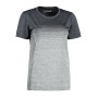 GEYSER striped T-shirt | seamless | women - Anthracite melange, S