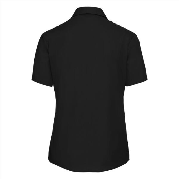 RUS Ladies SS Clas. Pure Cotton Poplin Shirt, Black, XS