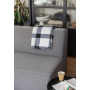 Soft plaid fleece blanket, white