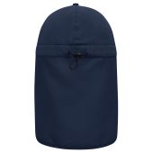 MB6243 6 Panel Cap with Neck Guard - navy - one size