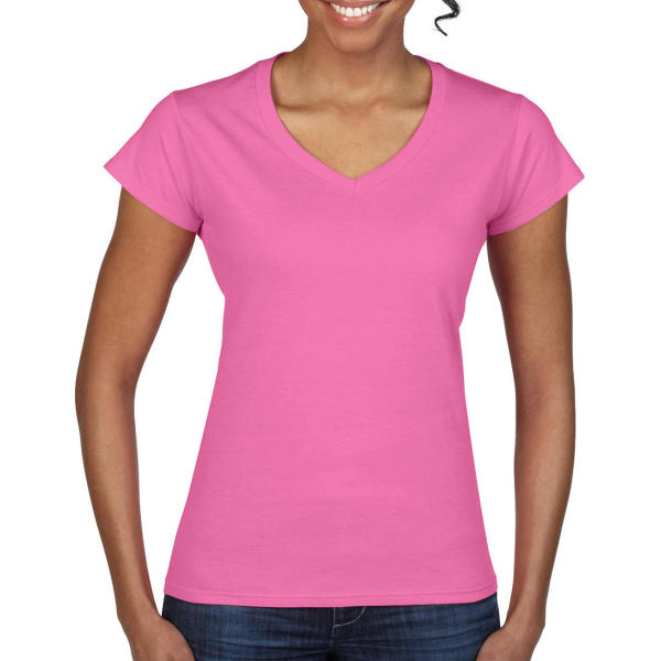 Ladies Softstyle® V-Neck T-Shirt - Azalea - S