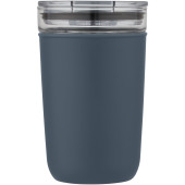 Bello 420 ml glass tumbler with recycled plastic outer wall - Ice blue