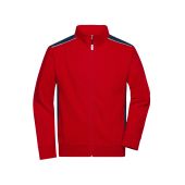 Men's Workwear Sweat Jacket - COLOR - - red/navy - XS