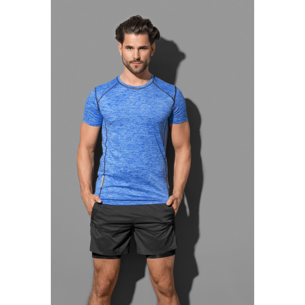 Stedman T-shirt Active-Dry reflective SS for him Blue Heather S