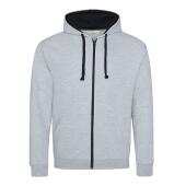 AWDis Varsity Zoodie, Heather Grey/New French Navy, L, Just Hoods