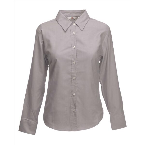 FOTL Lady-Fit LSL Oxford Shirt, Oxford Grey, XS