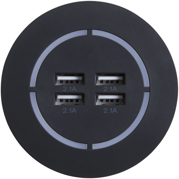 SCX.design H10 USB hub met oplichtend logo - Zwart/Wit