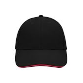 MB024 6 Panel Sandwich Cap - black/red - one size