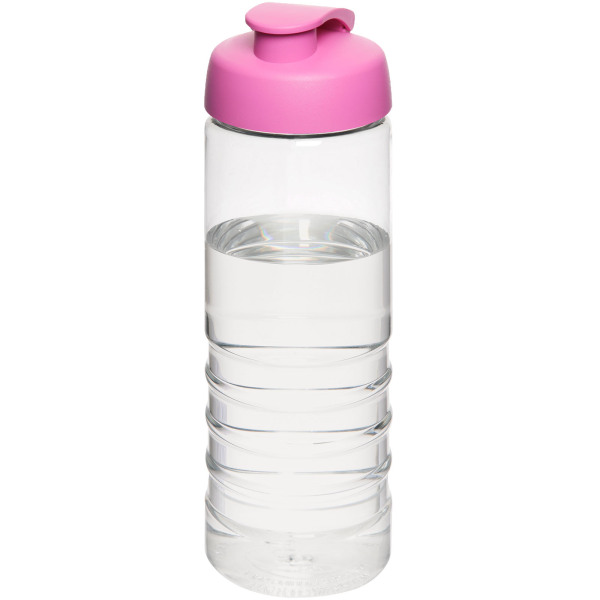 H2O Active® Treble 750 ml flip lid sport bottle - Transparent/Pink