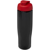 H2O Active® Tempo 700 ml drikkeflaske med fliplåg - Ensfarvet sort/Rød