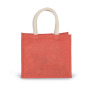 Shopper van jutecanvas - middelgroot model True Coral One Size