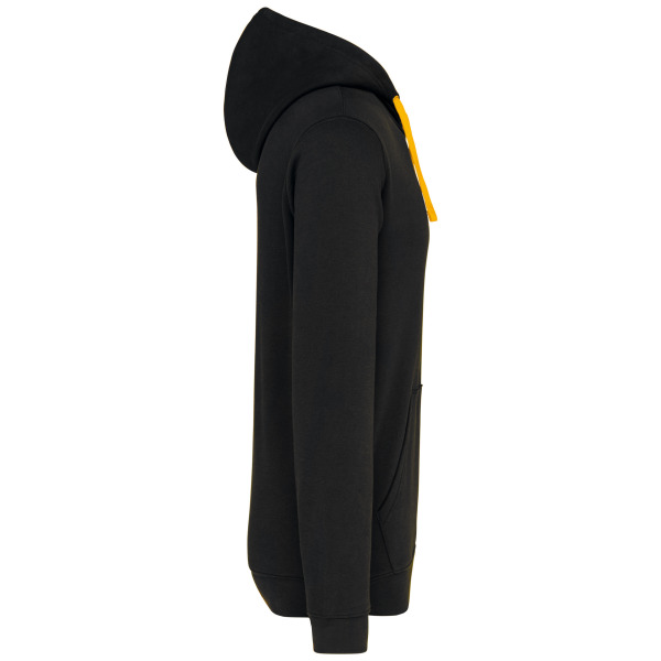 Hooded sweater met gecontrasteerde capuchon Black / Yellow XL