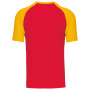 Baseball - Tweekleurig t-shirt Red / Yellow M