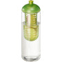 H2O Active® Vibe 850 ml drinkfles en infuser met koepeldeksel - Transparant/Lime