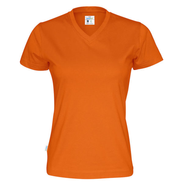 T-Shirt V-Neck Lady Orange L (GOTS)