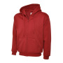 Adults Classic Full Zip Hooded Sweatshirt - XS - Red