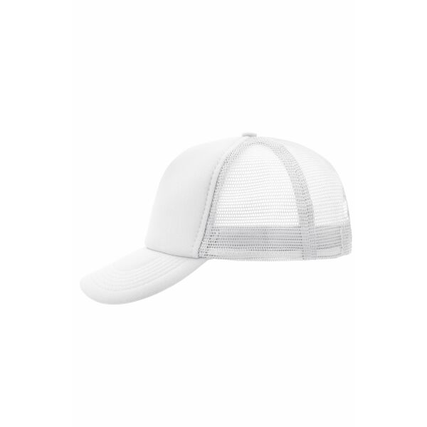 MB070 5 Panel Polyester Mesh Cap - white - one size