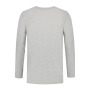 L&S T-shirt Crewneck cot/elast LS for him grey heather XXL