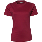 Ladies Interlock T-Shirt - Deep Red - 3XL