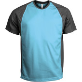 Unisex two-tone short-sleeved t-shirt Light Turquoise / Dark Grey XXL
