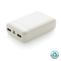 RCS standaard recycled plastic 10.000 mAh powerbank, wit