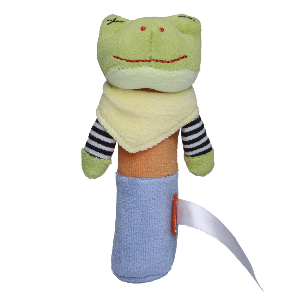 grasp toy frog, squeaky