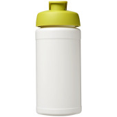 Baseline® Plus 500 ml sportfles met flipcapdeksel - Wit/Lime