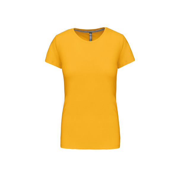 Dames t-shirt ronde hals korte mouwen Yellow L